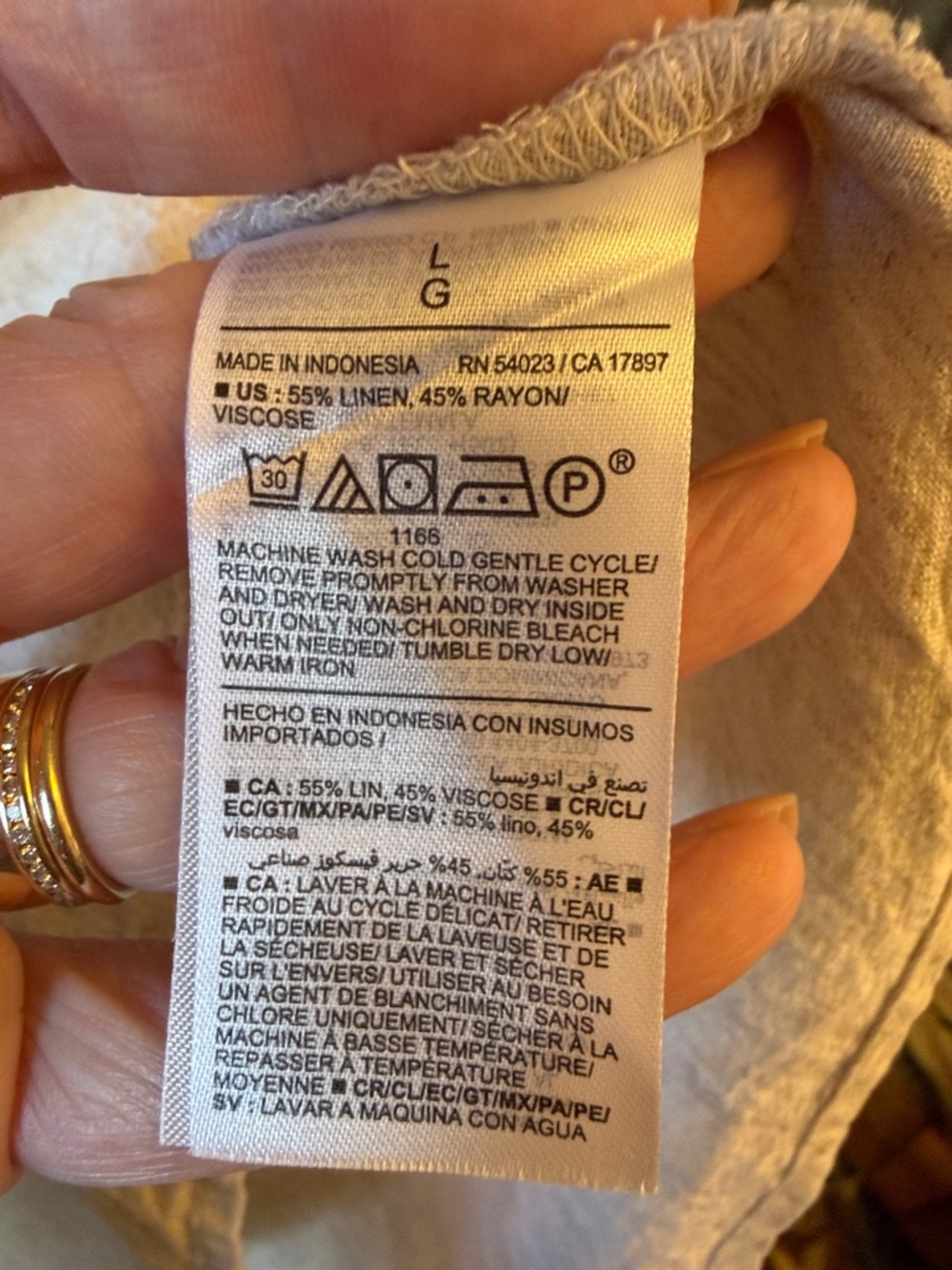 Old Navy Light Tan Linen Pocket Blouse - Picture 3 of 5